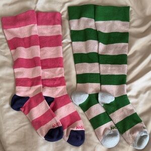 2 Pairs Striped Pink Compression Socks
